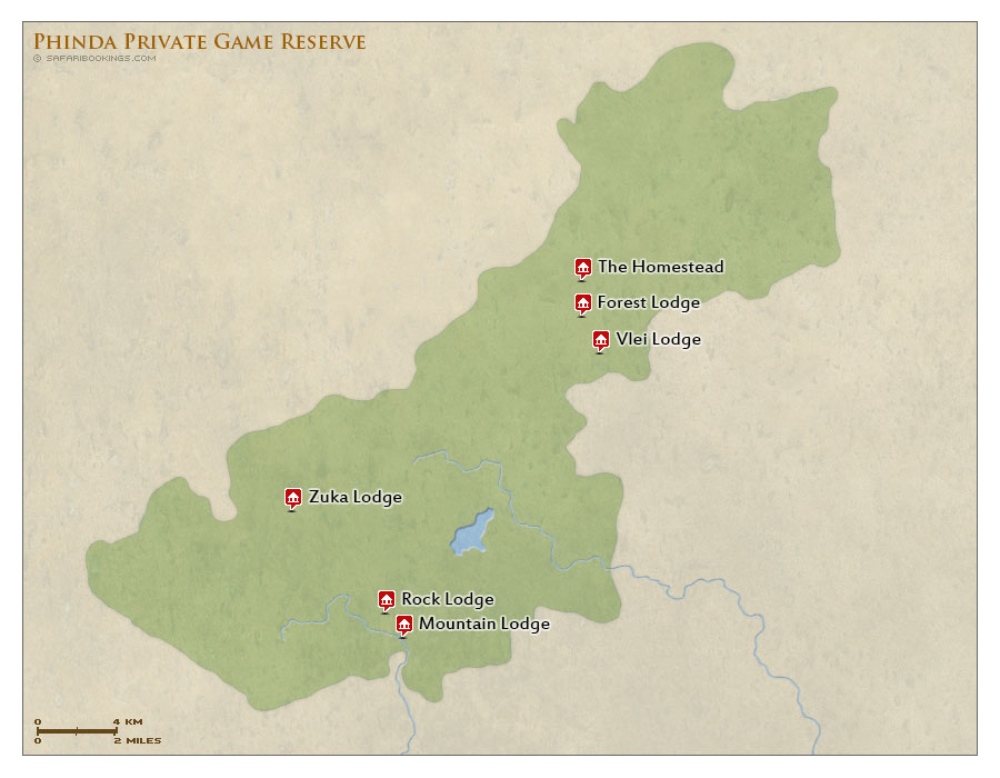 Phinda Game Reserve Map